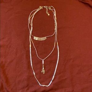 Stella & Dot Riad layered gold/ silver necklace